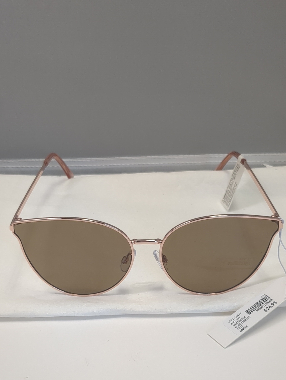 Women's Rose Gold Cat-Eye Sunglasses with Brown Lenses